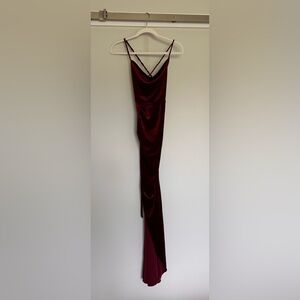 Women’s long maroon formal dress